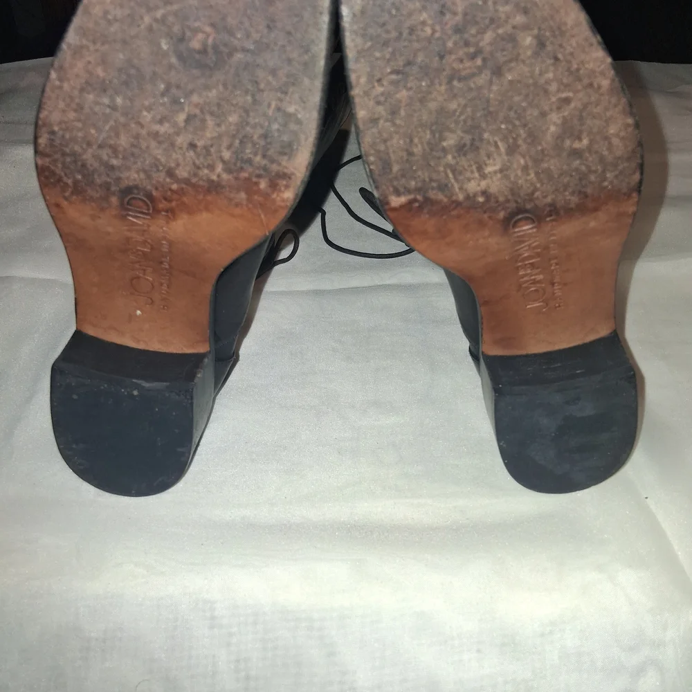 Joan & David Black Leather Tall Lace-Up Boots - Picture 4 of 7